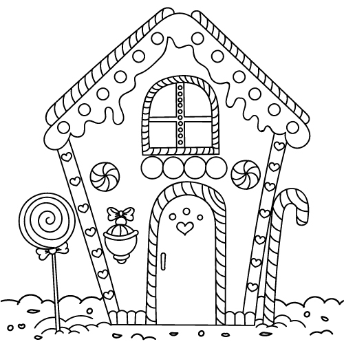 a gingerbread house coloring page.