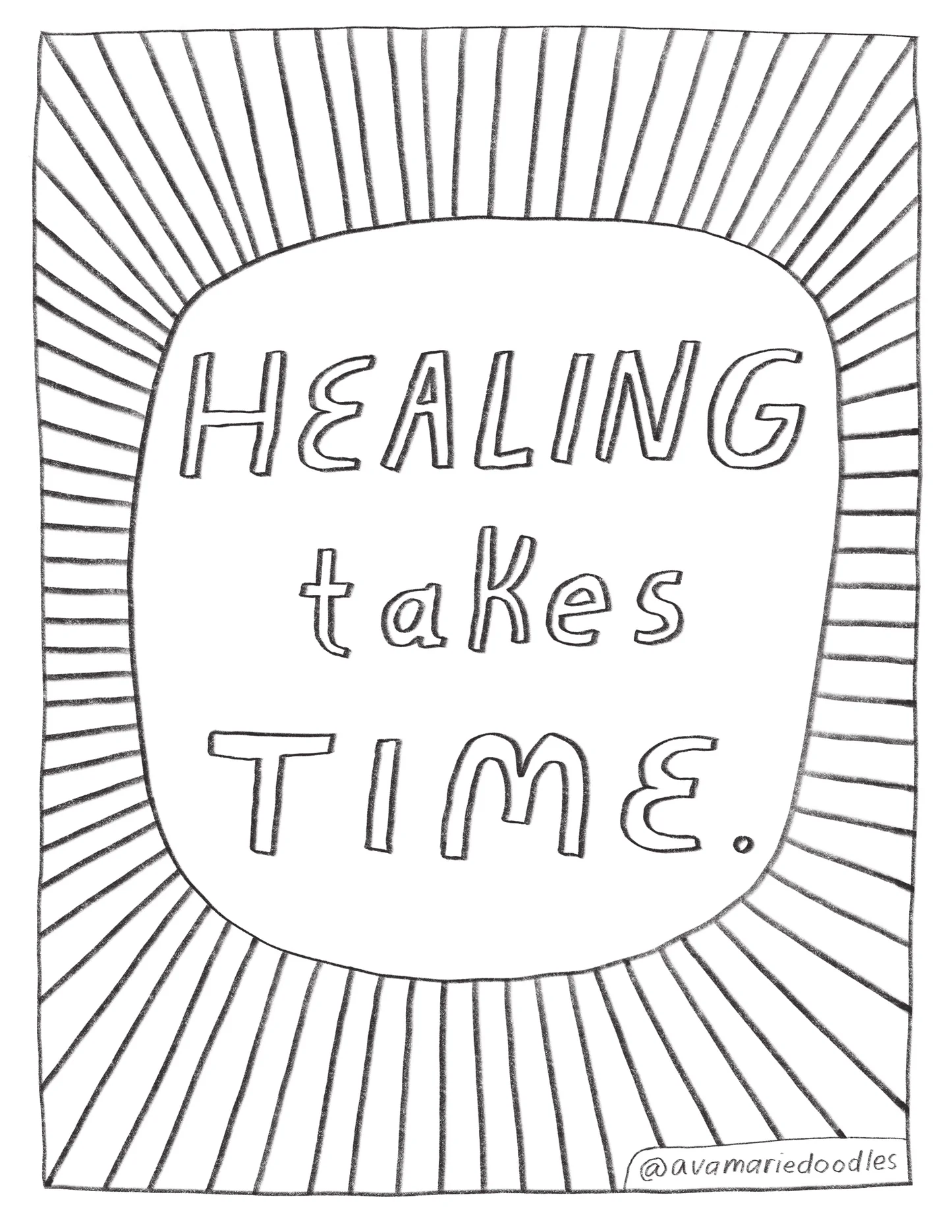 healing takes time coloring page.