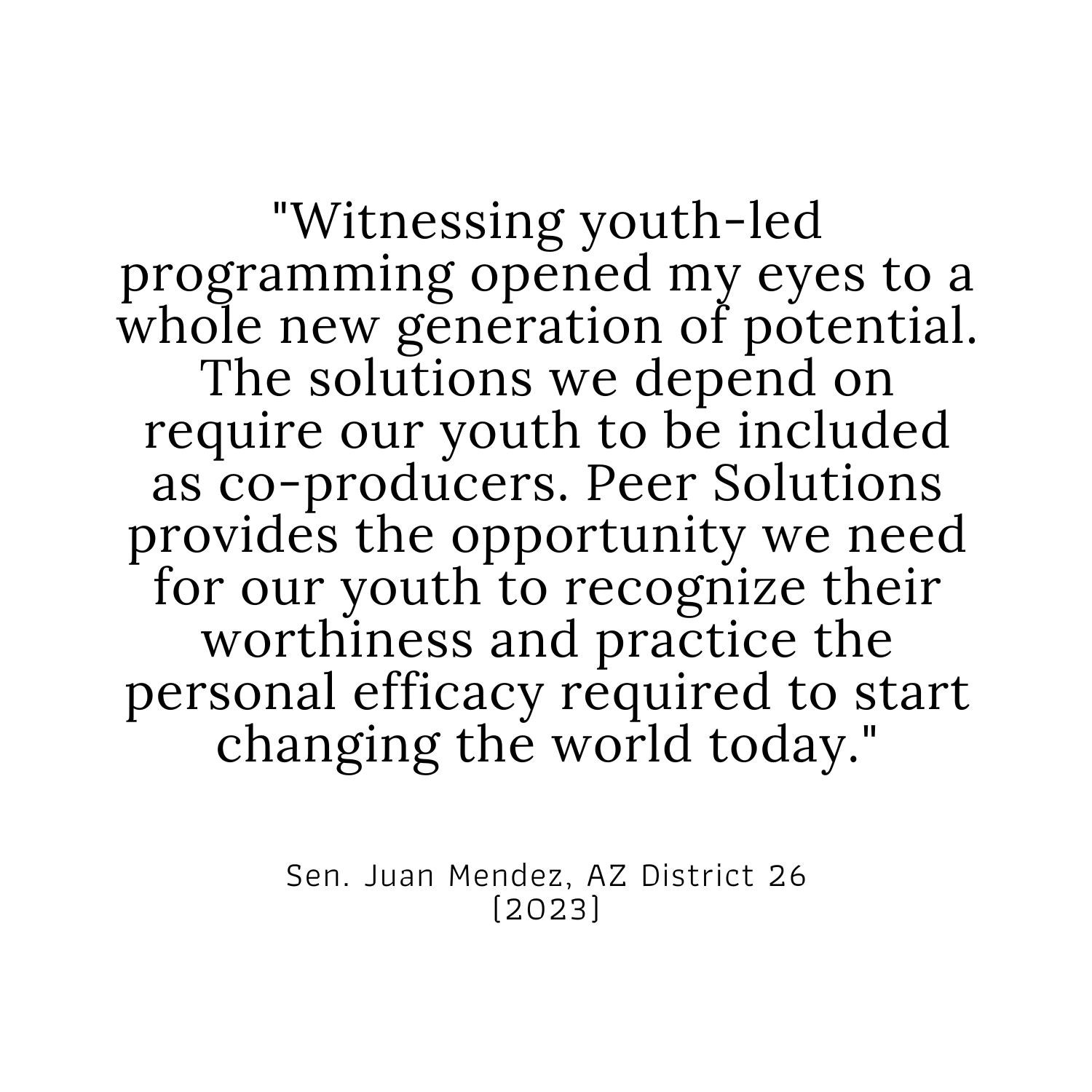 a quote that says witnessing youth led programming opened my eyes to a whole new world.